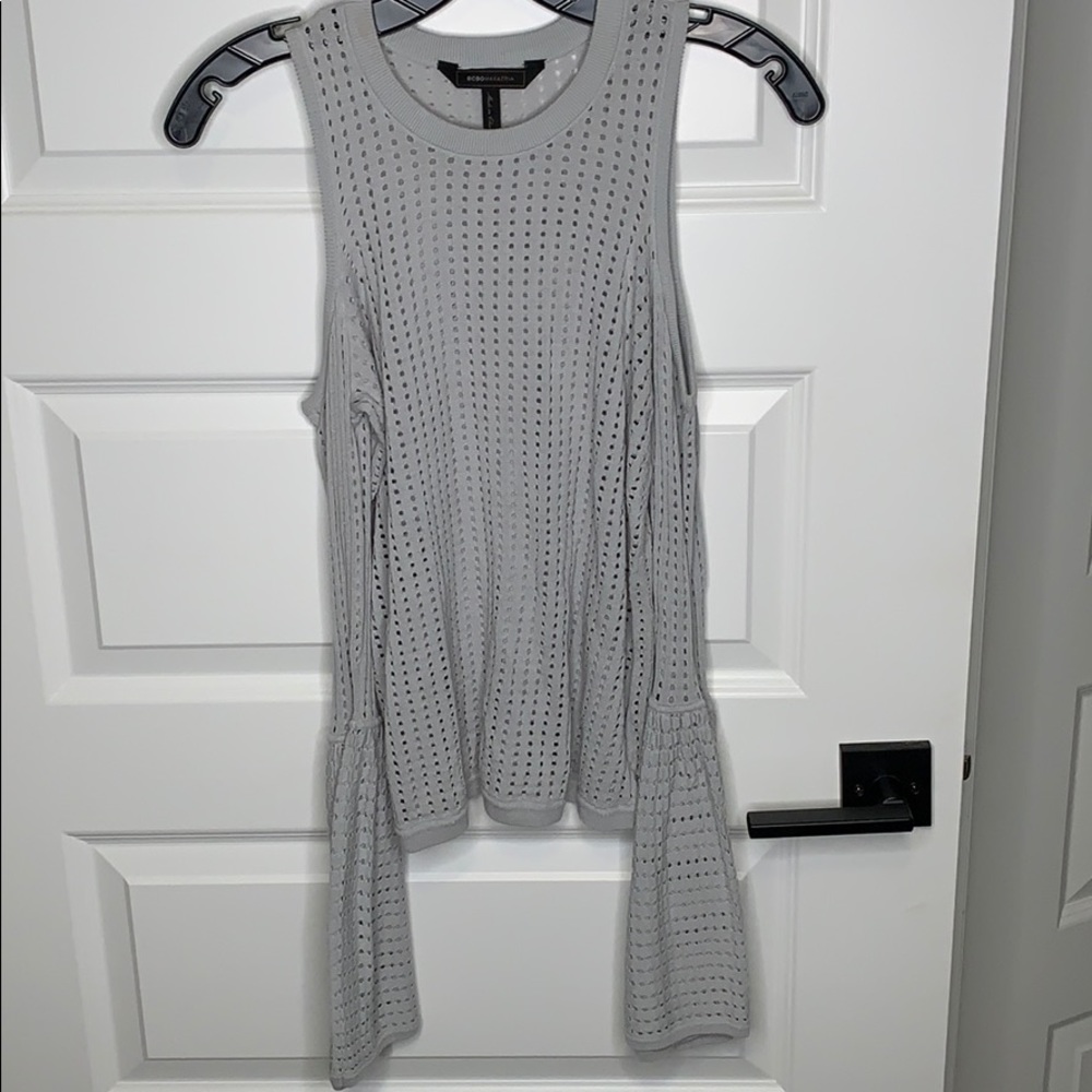 BCBG grey blue sweater top